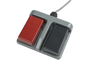 MD FS-65 Dubbel fotpedal röd och svart för spel- och bilduppgifter USB-programmerbar tillfällig kontroll robust design (B)
