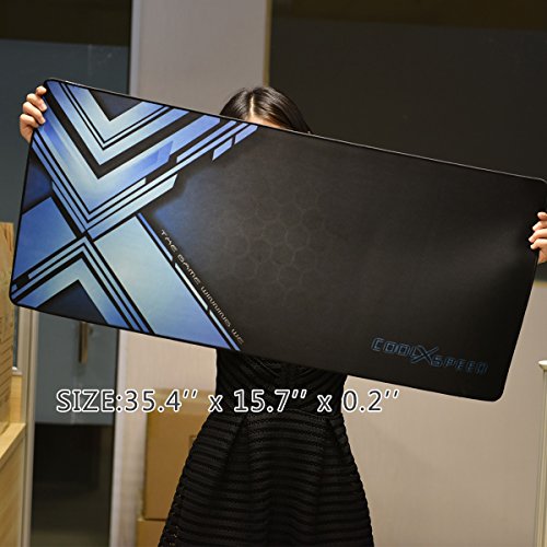 cmhoo verlängerter Gaming Mauspad/Pad genähte Kanten seidig glatte, Extended - 5