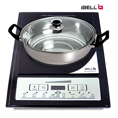 iBELL IBL Cloud 040Y 2000-Watt Induction Cooktop with Auto Shut Off & Over Heat Protection with Free Pot