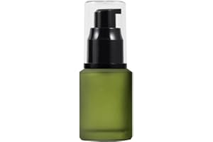 HAPPYUPCITY botella de vidrio esmerilado vacía de 60 ml y 2 onzas líquidas de vidrio esmerilado, dispensador de loción, frascos de emulsión cosmética contenedor de almacenamiento portátil de maquillaje