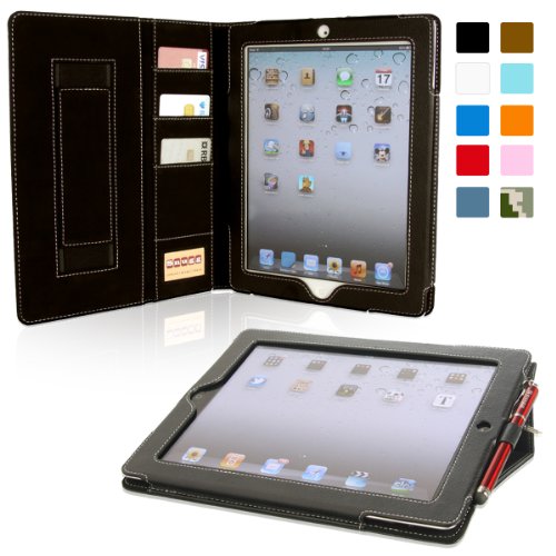 iPad Air 2 Exekutive Hülle (Schwarz), Snugg - Smart Case mit lebenslanger Garantie + Sleep / Wake Funktion