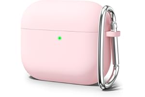 Oakxco Silicone Case for Airpods 3rd Generation 2021 with Keychain, Thin Slim Soft TPU Skin Rubber Gel Cute Airpods Case 3 Gen Cover Aesthetic Accessories for Women Girl Female, Light Pink