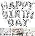 Produktbild Geburtstag Luftballon Happy Birthday Folienballon Deko Girlande Buchstaben Folienballon (Silber)