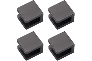 4 sztuki LukLoy szklany zacisk, bez wiercenia na szkle, uchwyt na półkę, wspornik klipsa (do szkła 8 mm-10 mm, czarny)
