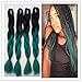 Instylehair Ombre Jumbo Synthetic Hair Extension 24" 1pcs lot Multi Color Straight Braiding Hair Pieces 100g (1b Green)