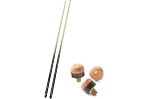 Lot de 2 petites queues de billard/snooker 91 cm avec 4 embouts vissés 11 mm