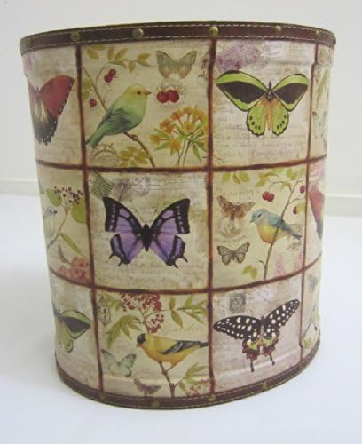 Unique Shabby Chic Oval Butterfly Waste Paper Basket/Bin - LARGE