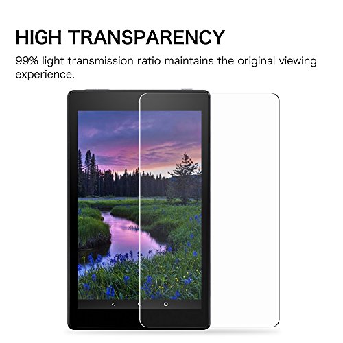 Fintie Fire HD 8 2017 Folie Panzerglas – [9H Härtegrad] [stark kratzfest] Hartglas Panzerglas Displayschutzfolie Glasfolie Tempered Glass Screen Protector für Amazon Fire HD 8 (7. Generation – 2017) - 2