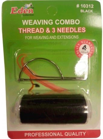 Eden Collection Weaving Combo Thread & 3 Needles For Weaving And Extensions #10312 Black