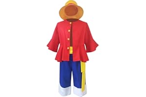 icewalker Generation Luffy Cosplay Kostüm Junge Ärmelloses Hemd Shorts und Luffy Strohhut Monkey D Ruffy Kostüm Anime Dress Up Set