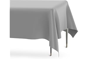 LDYLLICSTYLE Grey Table Cloths,Birthday Table Cloth,Table Cloth Wipe Clean,Table Cloth Party,Outdoor Tablecloth,Plastic Table Cover,Table Cloth Disposable,Square Tablecloth,Picnic Table Cloth,274cm X 137cm 2 Pcs