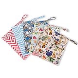 Wickeltaschen Wasserdichte Reißverschluss Tasche Waschbar Wiederverwendbare Windeltasche Blaue und weiße Ripple Muster - 5