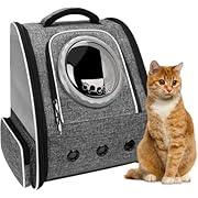 PENCCOR Haustier Hunde Katzen Rucksack Raumkapsel, Tragbar Transportrucksack Transporttasche für Haustiere Reisen Atmungsaktive Rucksack für große Katzen Kleine Hunde （maximale Last 8kg） (Grau)
