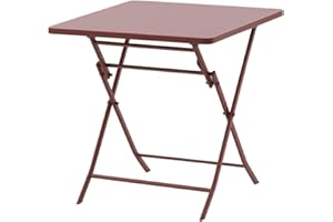 Hespéride - Table de Jardin Pliante carrée Greensboro Lie de vin 2 Places en Acier