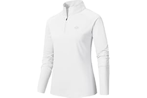 AjezMax Donna 1/4 Zip Maglietta da Corsa Maniche Lunghe Sportivo UPF 50+ Yoga Fitness Ciclismo Outdoor Escursionismo Tops…