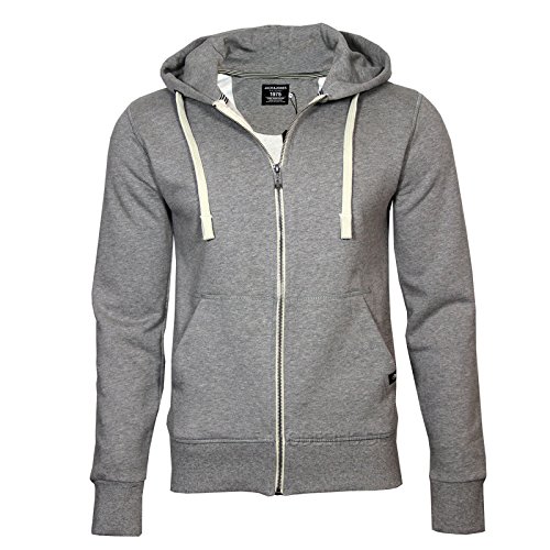 Jack & Jones Basic Hood Cardigan Storm Sweat Slim Fit light grey melange Gr.XXL/52