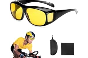 ROTKUSZ Nachtfahrbrille Damen Herren, Nachtbrille Motorradbrille Gelbe Brille zum Autofahren Nachtsichtbrille Autofahren Brille Gelbe Gläser für Autofahren Radfahren und Outdoor Aktivitäten