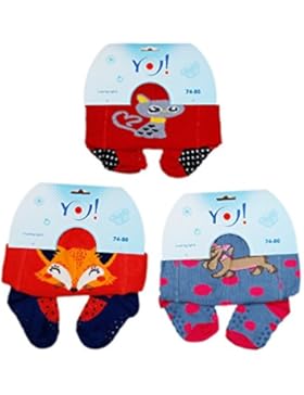 Babystrumpfhose Krabbelstrumpfhose RA-25 mit Noppen für Mädchen 3 er Set I'll animal doc Gr. 74 - 80