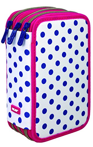 Milan Dots 3 Estuches, 20 cm, Azul/Blanco