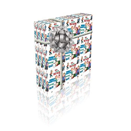Family Guy Personalised Christmas Gift Wrap With 2 Tags - 100% RECYCLABLE