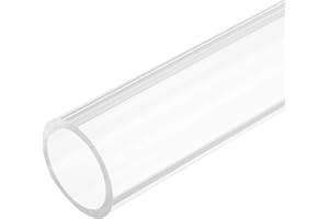 sourcing map Tubo rotondo rigido in acrilico trasparente, diametro interno 45 mm, diametro esterno 55 mm, diametro esterno 305 mm, per lampade e lanterne, sistema di raffreddamento ad acqua