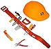 Produktbild 9 tlg. Set - " Werkzeuggürtel mit Werkzeug & Bauarbeiterhelm " - für Kinder - Kinderwerkzeug - Rohrzange - Holzstück - Bauarbeiter - Hammer Zange Säge - Cuttermesser - aus Kunststoff / Plastik - Schraube & Mutter - Maulschlüssel Schraubenzieher - Schraubendreher - Zubehör für Werkzeugkiste / Werkzeugkasten - Bauen - Spielzeugwerkzeug / Werkzeugset - Werkzeug - Maulschlüsssel / Schraubenschlüssel - Bauhelm