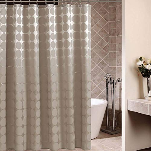 OSVINO 180 x 180cm / 180 x 200cm Rideaux de Douche Imprimé Sytle Classique Salle de Bain Anti Moisissure Hydrofuge Epais Polyester avec Crochets sans Odeur Maison Hôtel, Marron Clair 180x200cm