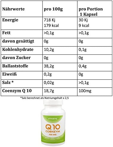 Vitasyg Coenzyme Q10 120 Capsules 100mg Pack of 1 x 0.064 kg)