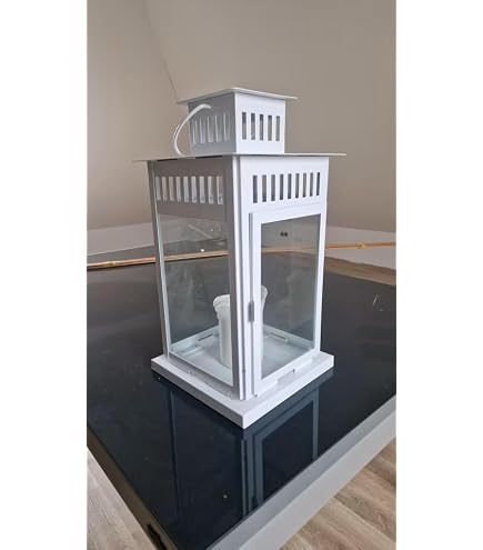 IKEA Windlicht für Blockkerze, 28 cm, weiß (In/Outdoor, lackiert, Tisch-/Wandhalterung, 1 Stück, Jahreszeiten-Thema)
