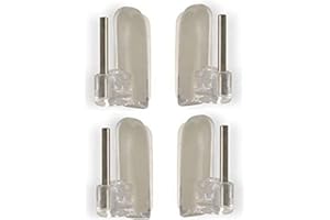 Ateliers28 Tringles Ovales pour Vitrage, 10x5, 4 Supports Adhésifs Plastique, Translucide T10070157