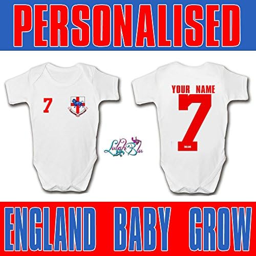 Personalised England Baby Grow | England | World Cup 2018 (3-6)