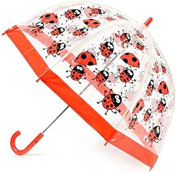 Bugzz Pvc Clear Ladybug Umbrella - Red