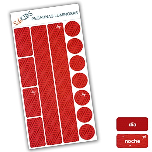 Pegatinas luminosas SafeKIDS, ROJO, 13 unidades para cochecitos de beb