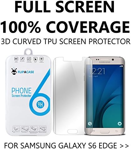 NEW [UPDATED VERSION] *REINFORCED TPU GEL Material 3D Curved Full 100% Coverage Screen Protector For The New Samsung Galaxy S6 Edge. Highest Quality Premium Curved TPU Screen Protector Film (Release April 2015) [3D Curve Edge Protection][Exclusive Design][Extreme Fit][Zero Gap][Easy Installation] Ultra Slim 0.2mm Thickness 3D Curved TPU Gel Screen Protector Film For The New Samsung Galaxy S6 Edge (Scratch Resistant &amp; Shock Absorbent). Retail Packed With A Wet Wipe &amp; Cleaning Cloth.