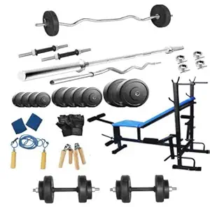 Body Maxx 100 Kg Home Gym Set With 8 In 1 Bench Press With 4 Rods