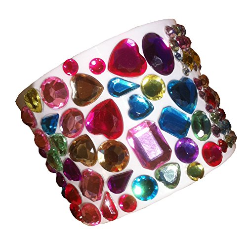 129 Stück verschiedene glitzernde Strasssteine selbstklebend bunt basteln Sticker Gltzersteine Schmucksteine Strass Steine Mischung Herz Rund Quadratisch Tropfen zum Verzieren von CRYSTAL KING - 3
