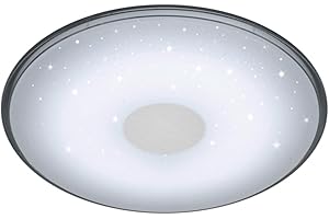 TRIO LIGHTING FOR YOU Trio Leuchten LED Deckenleuchte Shogun 628513001, Acryl weiß mit Star Light Effekt, Rand klar, 30 Watt, Fernbedienung Helligkeit und Lichtfarbe einstellbar, Nachtlicht Funktion, 42.5 x 42.5 x 6.0 cm