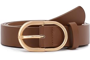 JasGood Damski skórzany pasek moda podwójny O-ring klamra pasek do jeansów spodnie sukienki