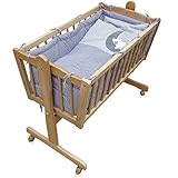 Babywiege Kinderbett Babybett Stubenwagen Beistellbett + 9 tlg. Zubehör - 2