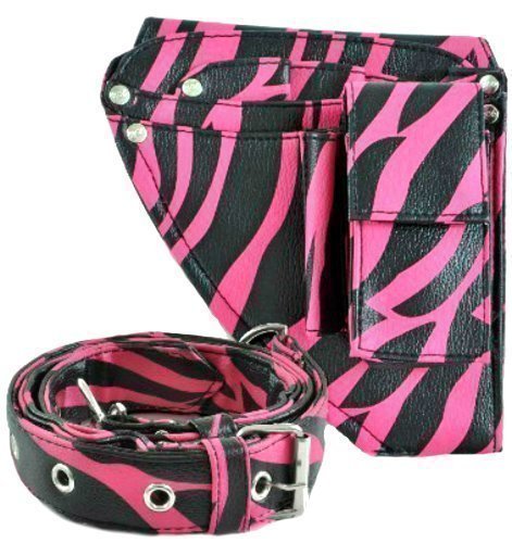 Barber Scissors Holster / Hairdressing Tools Bag / Scissors Pouch. Pink Zebra Pattern
