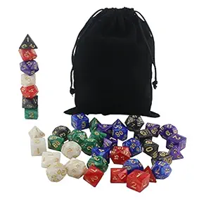 Orgrimmar Colored Dice Series DND Dice Dungeons and Dragons Polyhedral Dice Set 6 Colors D D Dice for RPG MTG Table Games with Black Drawstring Dice Bag