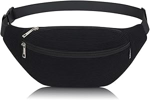 RIDIRUN Sac Banane, Sac à la Taille Ceinture de Course Homme Femme Sacoche Banane Réglable pour Cyclisme Gym Balade Escalade Voyage Randonnée Vacances (Noir)