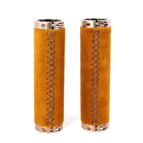 Lerway Mountain MTB Fahrrad Ergo Leder Lenkergriffe Lenkerhandgenäht Rad MXB Griffe Trekking Grips - 2