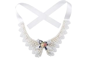 SHEENS Pet Schöne Perlenkette, Teddy Einstellbare Fliege mit Perle Hunde Halsband Hochzeit Haustiere Kopfbedeckungen für Haustiere Katzen Hunde Welpen Kitty Kätzchen