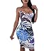 Produktbild Damen Kleid SUCES Sexy Schlinge Scheide Nachtclubkleid Dress Frauen V-Ausschnitt Zurück Hollow Out Partykleid Helle Farbe Partykleid Gedruckt Minikleid Cocktailkleid Strandkleid (S, Himmelblau)