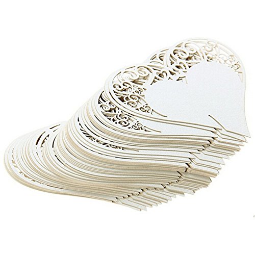 iShine 50PCS Tischkarten Platzkarten Papier Namenskärtchen Namenskarten für Hochzeit Party Deko - 3