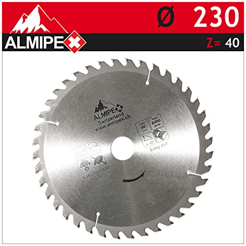 HM della lama/sega circolare per sega circolare Ø 230 X 30/20 mm, 40 denti in metallo duro, Denti Alternati, Tagli verticali, querschnitte