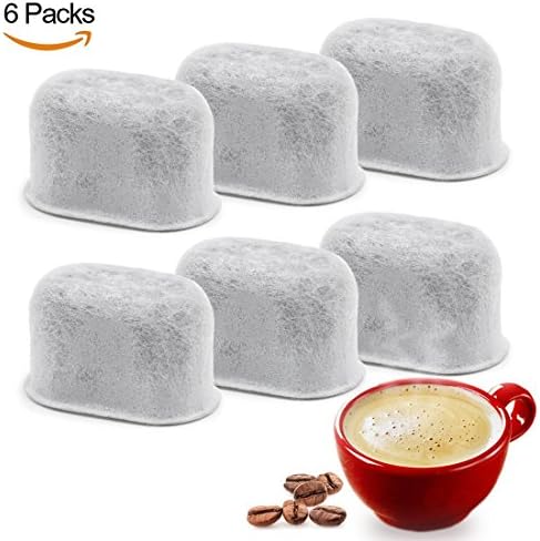 Disposable Replacement Charcoal Water Filters for Keurig Coffee Machines, White, Pack of 6 Filters