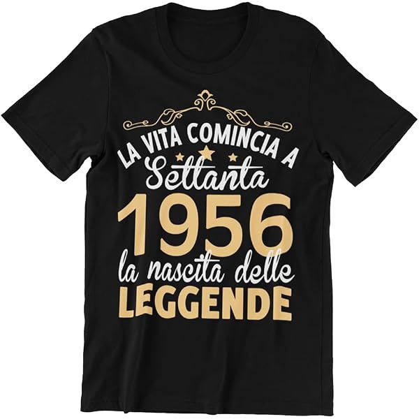 T-shirt per festa di compleanno 70 GIOVANI PER SEMPRE