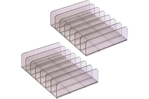 JIHUOO 2 Pcs Clear Acrylic CD Holder Organizers CD Display Stand Racks CD Case Storage Shelf Eyeshadow Palette Makeup Organizer Cosmetics Display Storage Holder for Vanities Cabinets Grey